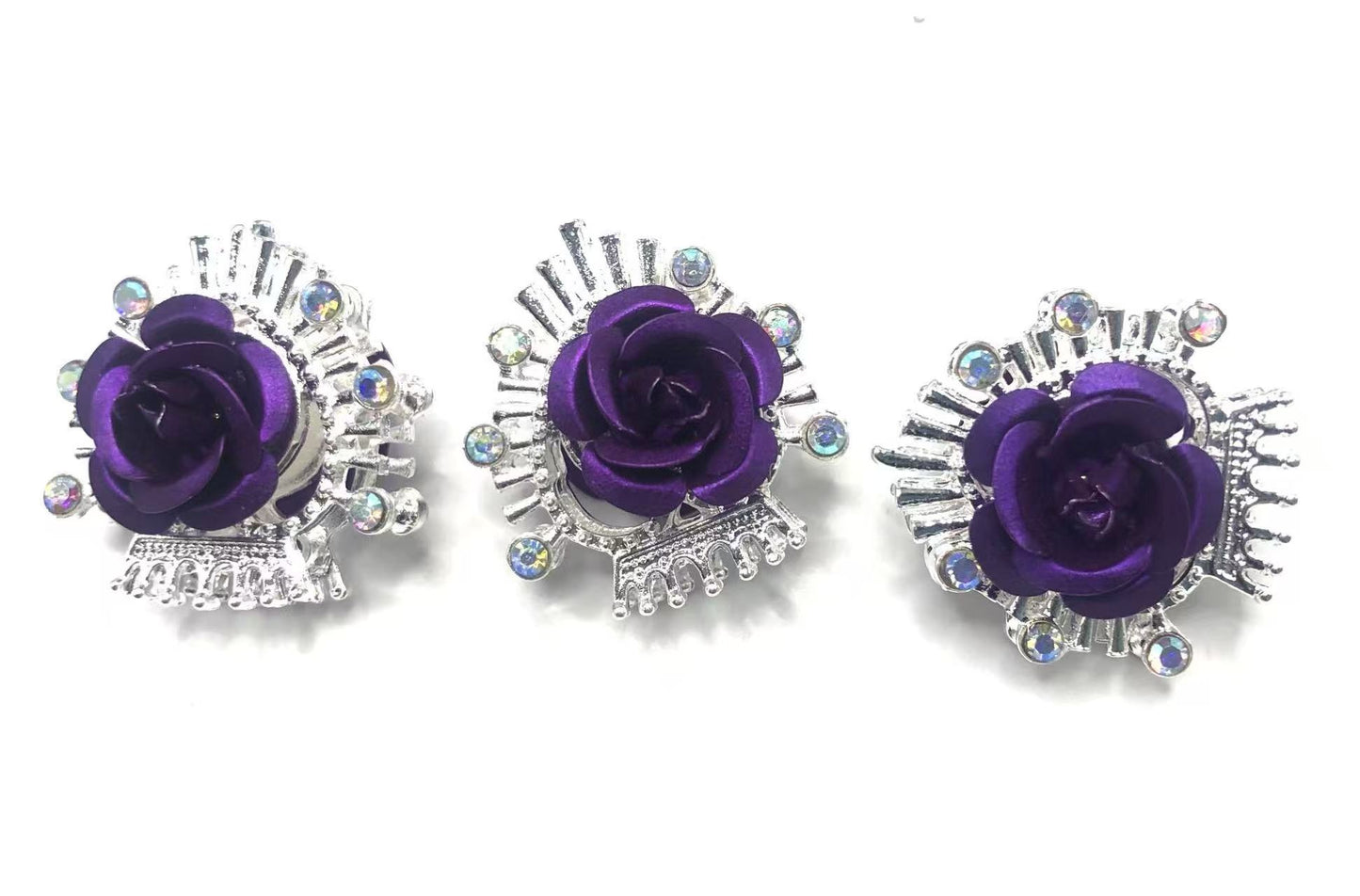fancy alloy beads Metal rose flower beads glitter Multicolored roses 23mm Random Mix