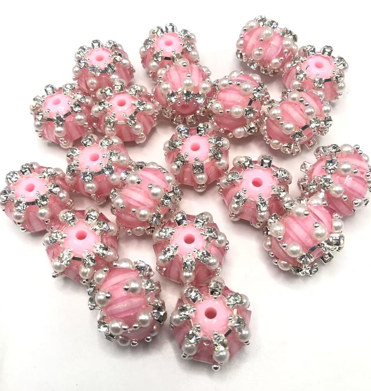 fancy Acrylic Pumpkin beads lantern bead rhinestone chain pearls Multicolored beads Random Mix