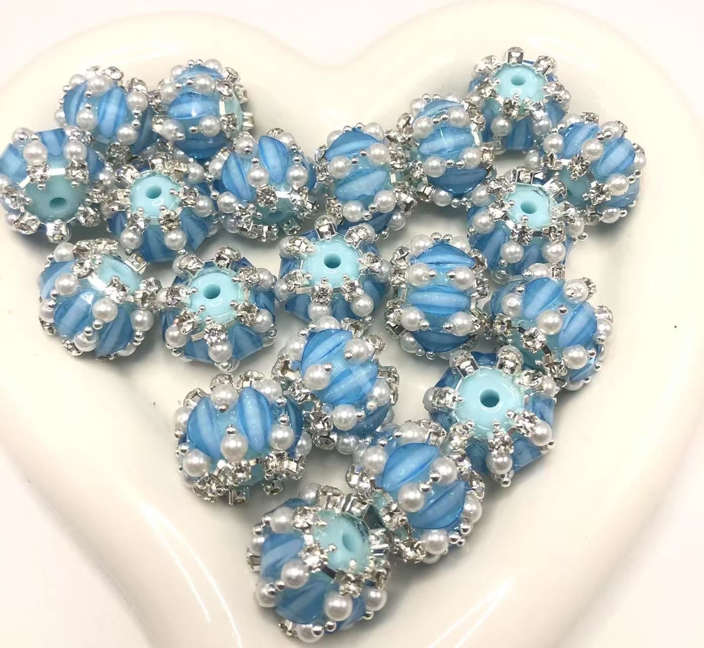 fancy Acrylic Pumpkin beads lantern bead rhinestone chain pearls Multicolored beads Random Mix