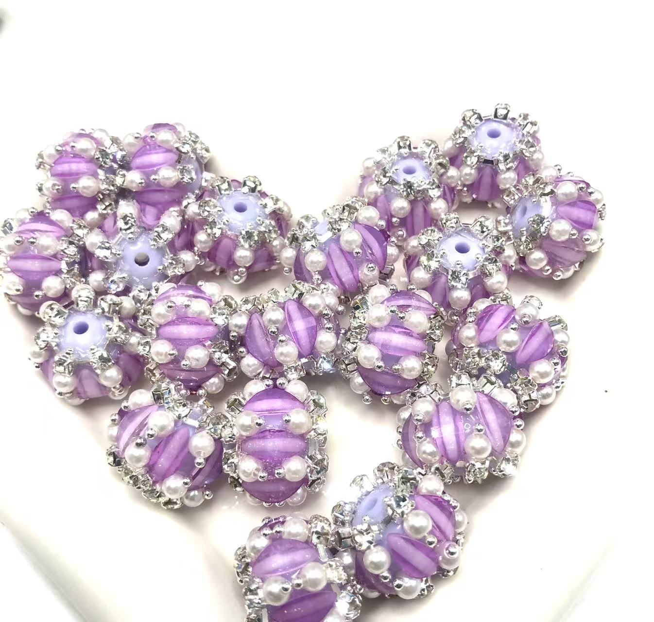 fancy Acrylic Pumpkin beads lantern bead rhinestone chain pearls Multicolored beads Random Mix