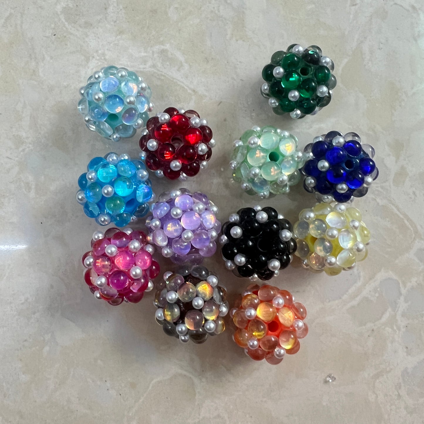 bubble bead with pearl fancy bead glass bubble bead