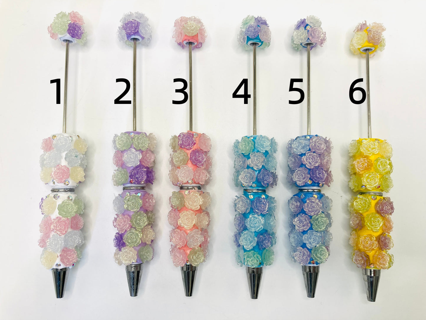 Clay pen Clay Bead Pencil Variable-color flowers UV-reactive colored flowers Light-changing flowers Rose flower beaded pen