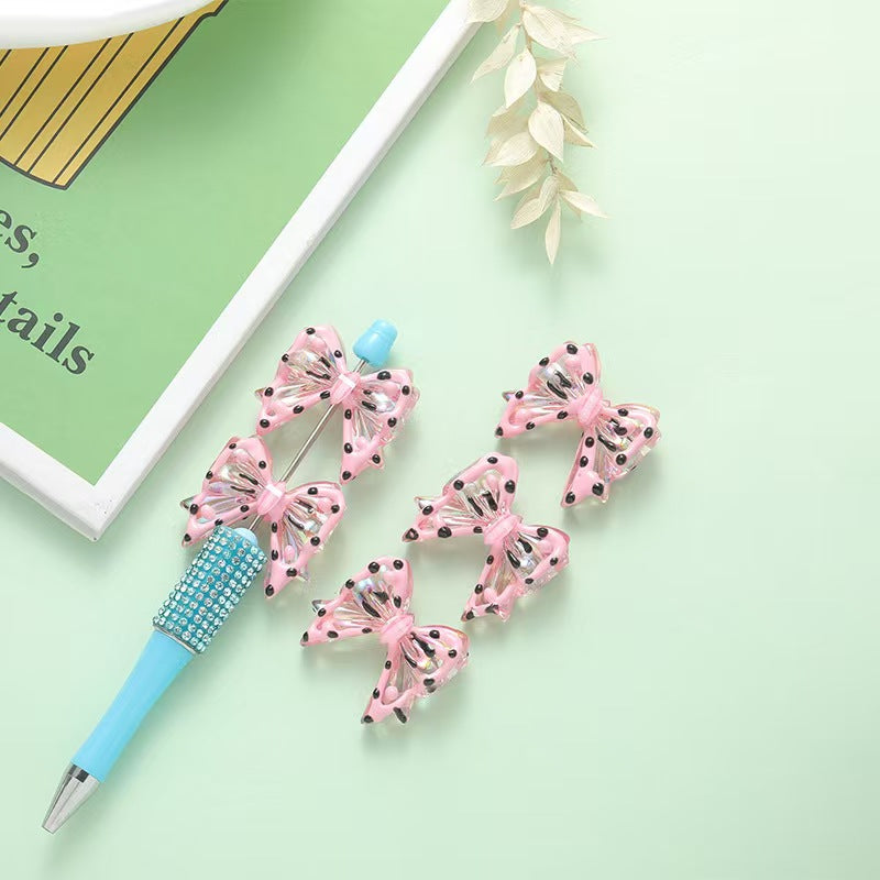 Hand-painted Acrylic Bowknot Beads
