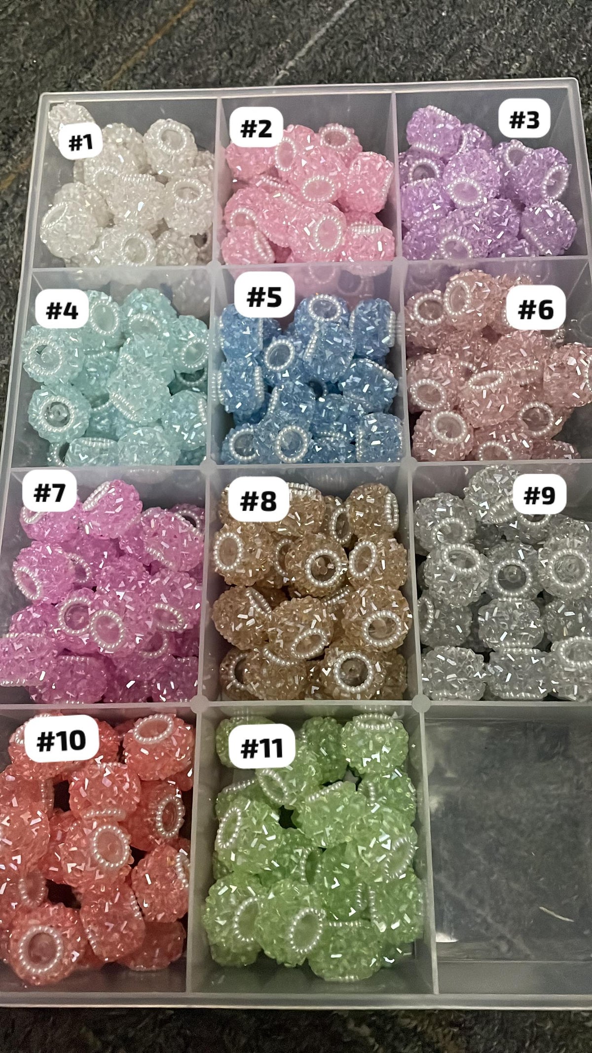 Fancy acrylic crystal beads Heart crystal Shining crystal Pearl gasket beads Random Mix