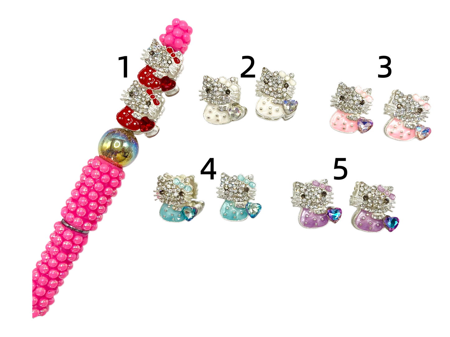 Metal beads HK Rhinestone Heart Random Mix