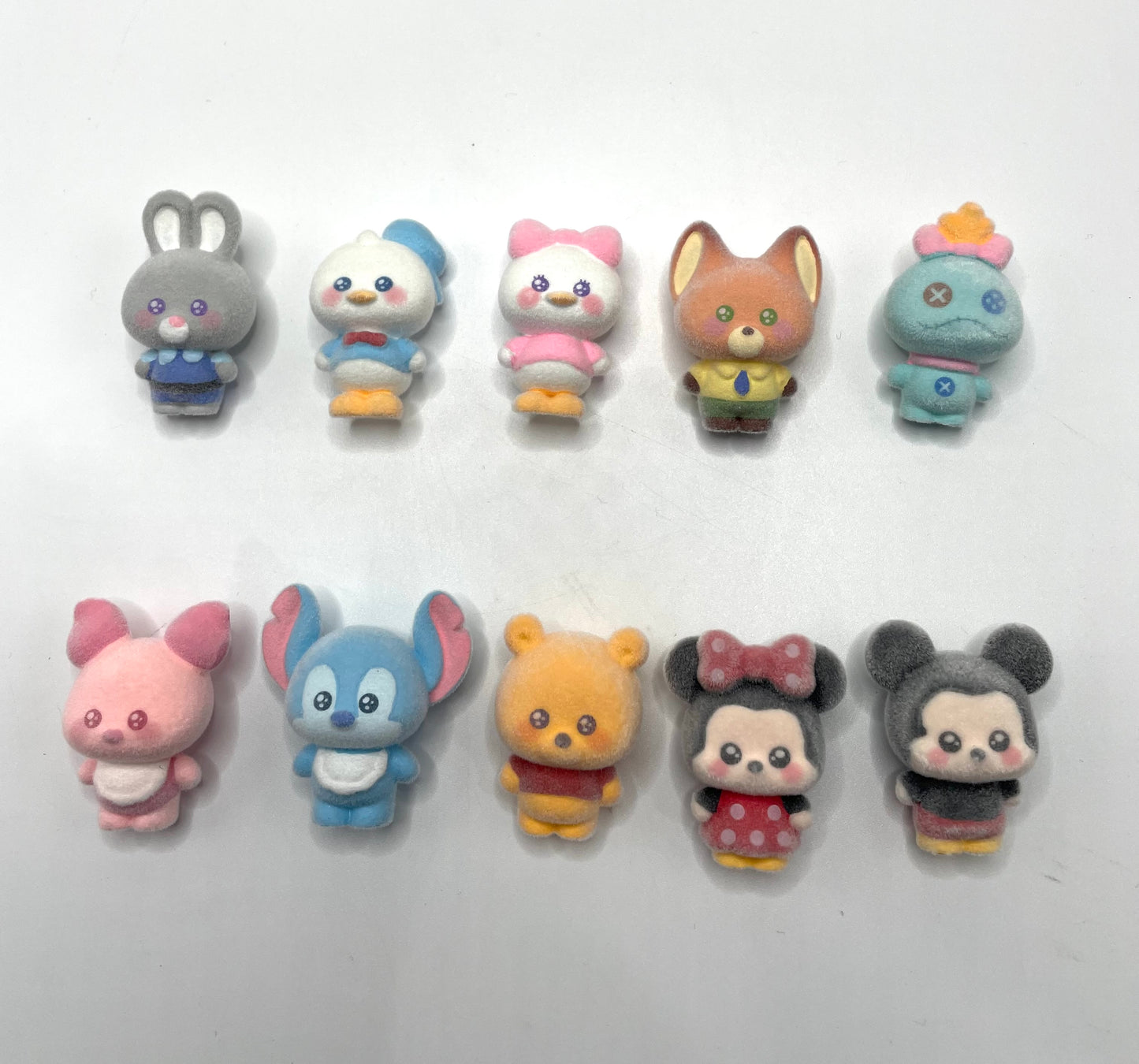 Fuzzy flocked cute doll topper character for diy pen keychain phone chain mk pig stitch