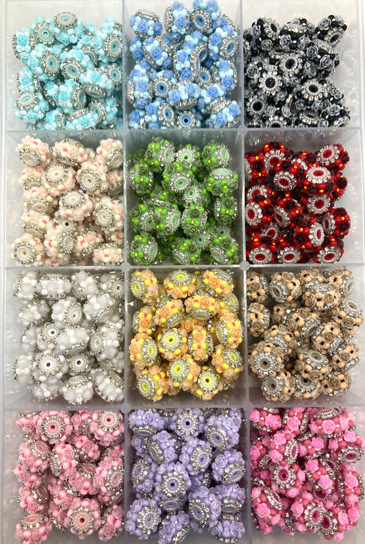 Fancy Beads Rose flower Beads Beaded bow Pearl gasket beads Random Mix