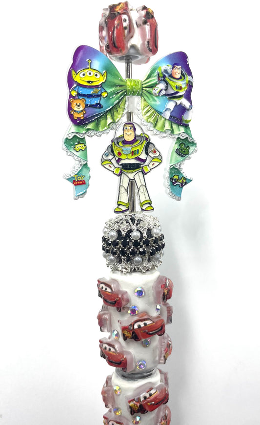diy beaded beadable arcylic beads characters figures bow set beads sponge mik ,random mix