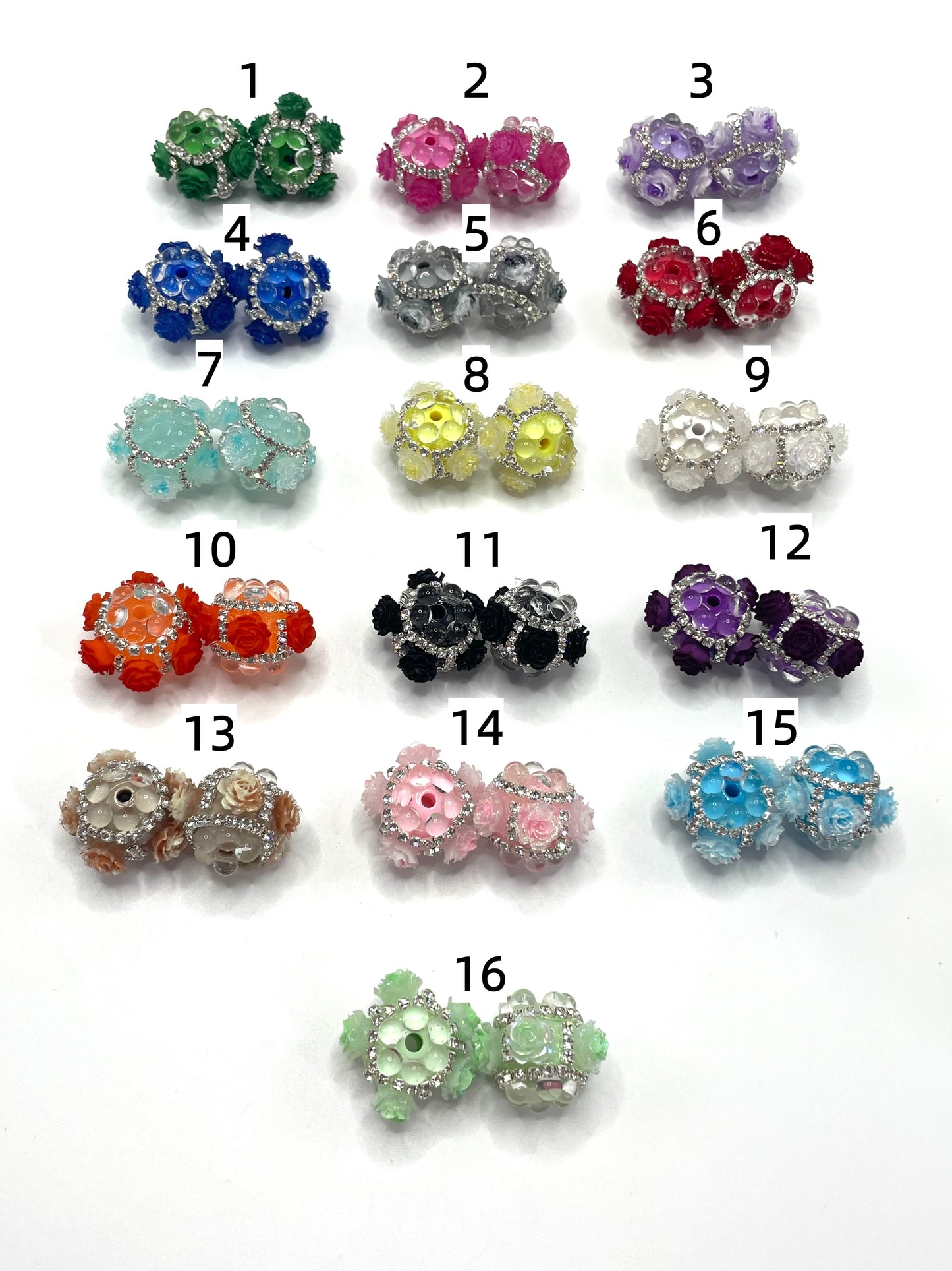 Flower beads Chain beads Bubble Acrylic flower beads Random Mix