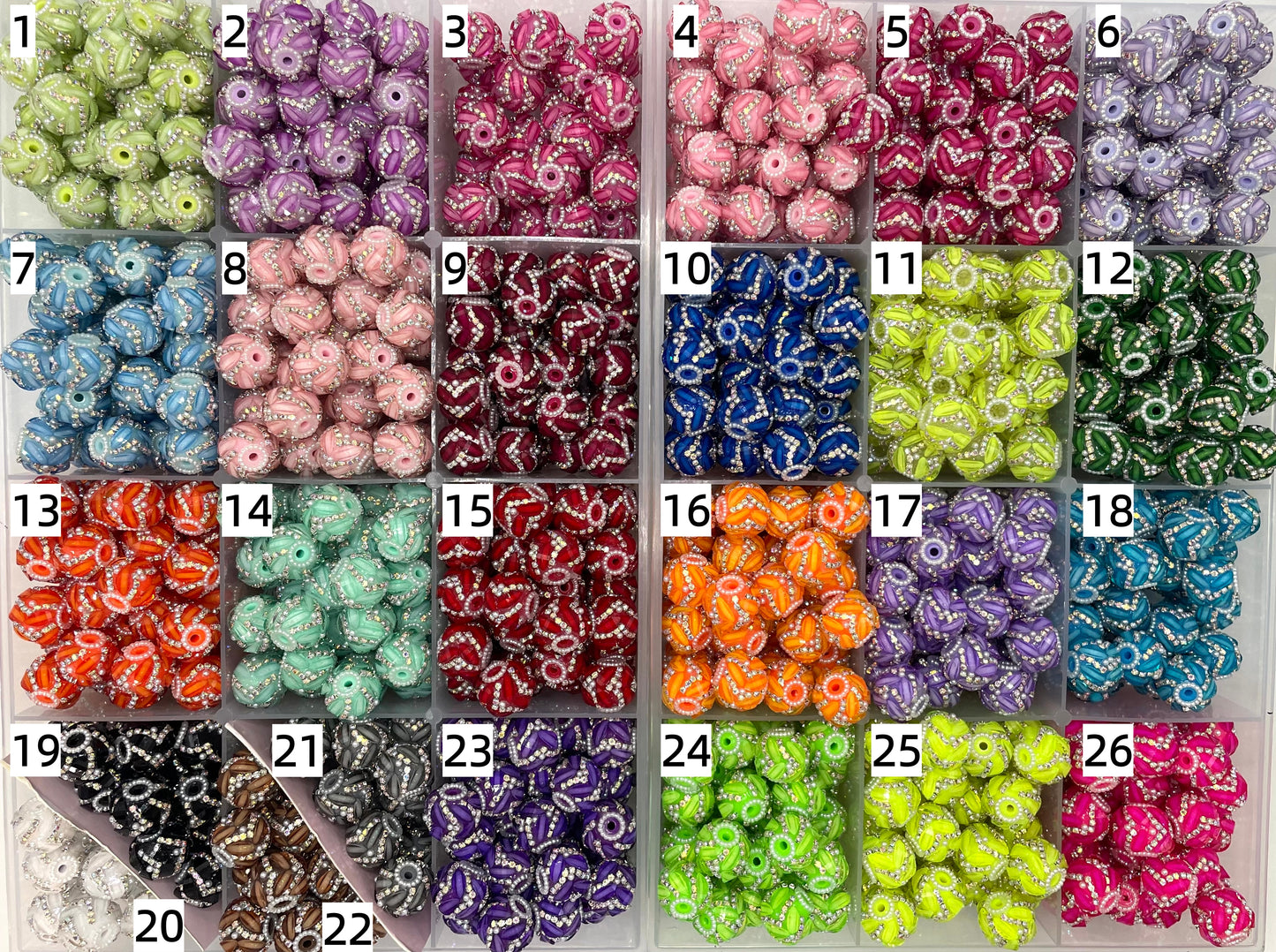 Fancy Beads Pumpkin beads Neon Color Series Pumpkin beads Double-layered chain beads 18mm Random Mix