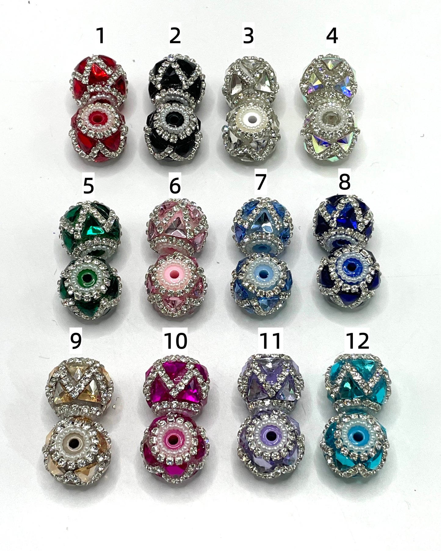 Fancy Beads Acrylic beads Rhinestone Chain Pearl Spacers Triangle Mirror Glass Beads 18mm Random Mix