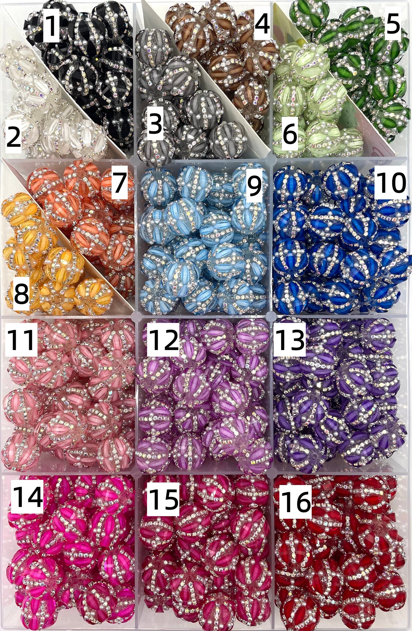 Acrylic beads Pumpkin beads Pearl chain Acrylic translucent beads 20mm Random Mix