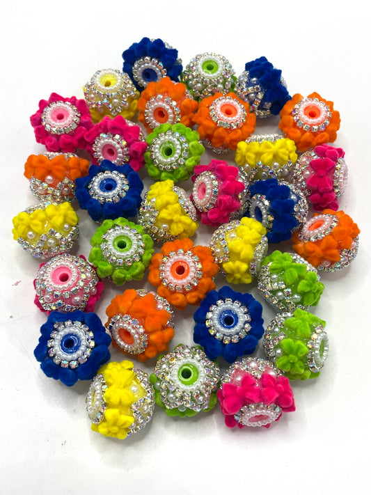 bow Fuzzy Chain Pearl gasket Pearl Multicolored fluffy bow ties Random Mix