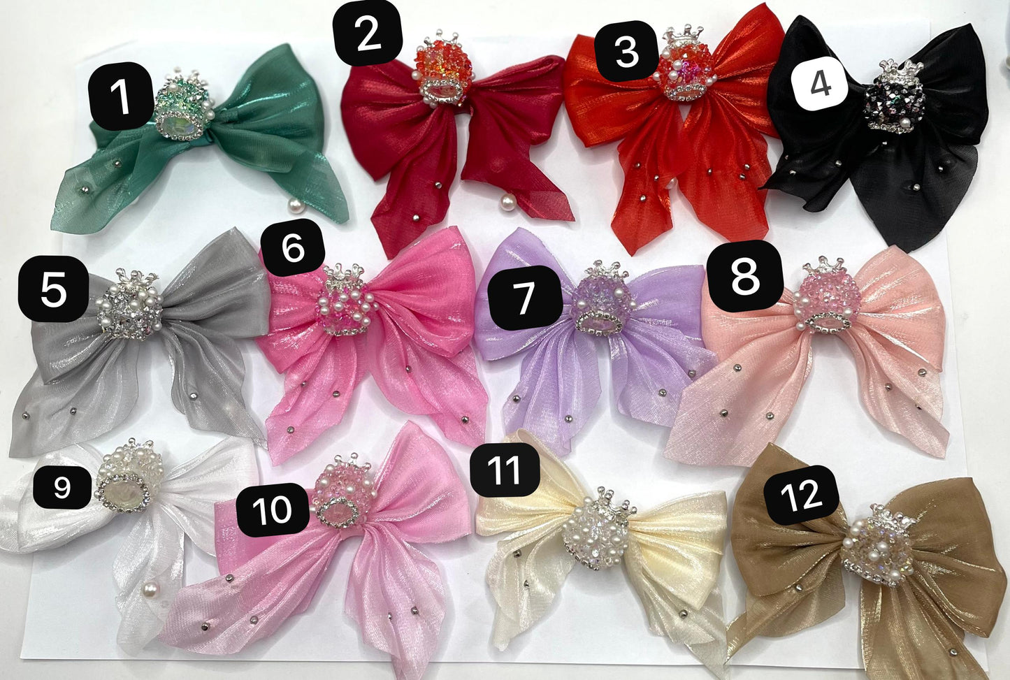 more colors textile fabrica with crown bead fancy bead silk bow pillow fancy bead craft with crown organza silk finishing bow ,ornament with pearl and sugar stone, delicate handcraft ,randon mix color