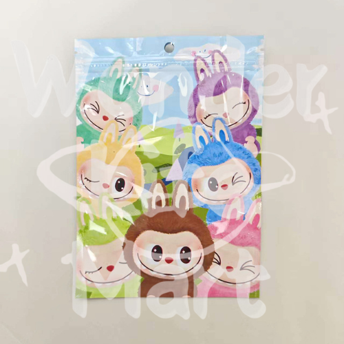 labubu Plastic ziplock bag Cartoon bag Gift bag zip bag 15x21 Random Mix