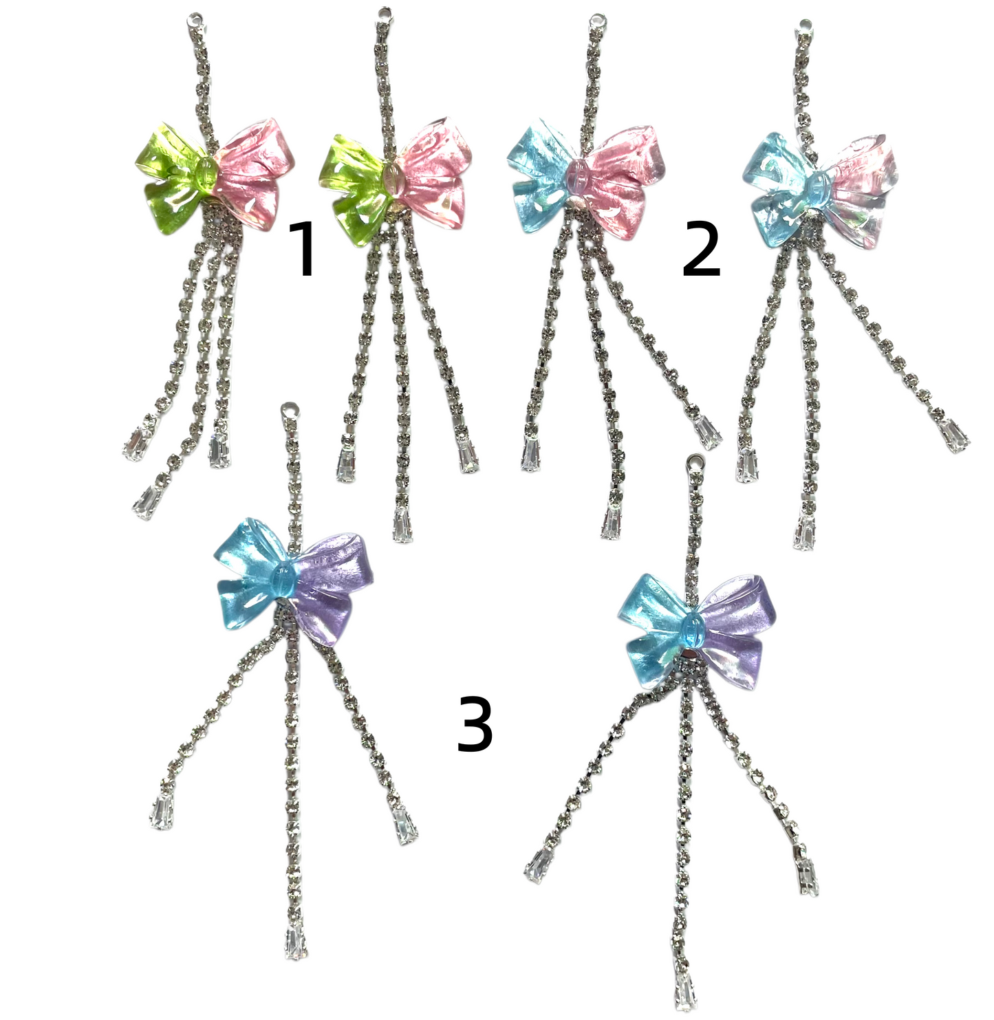 Pendant bow Chain Double-color bow-shaped pendant DIY accessories Random Mix