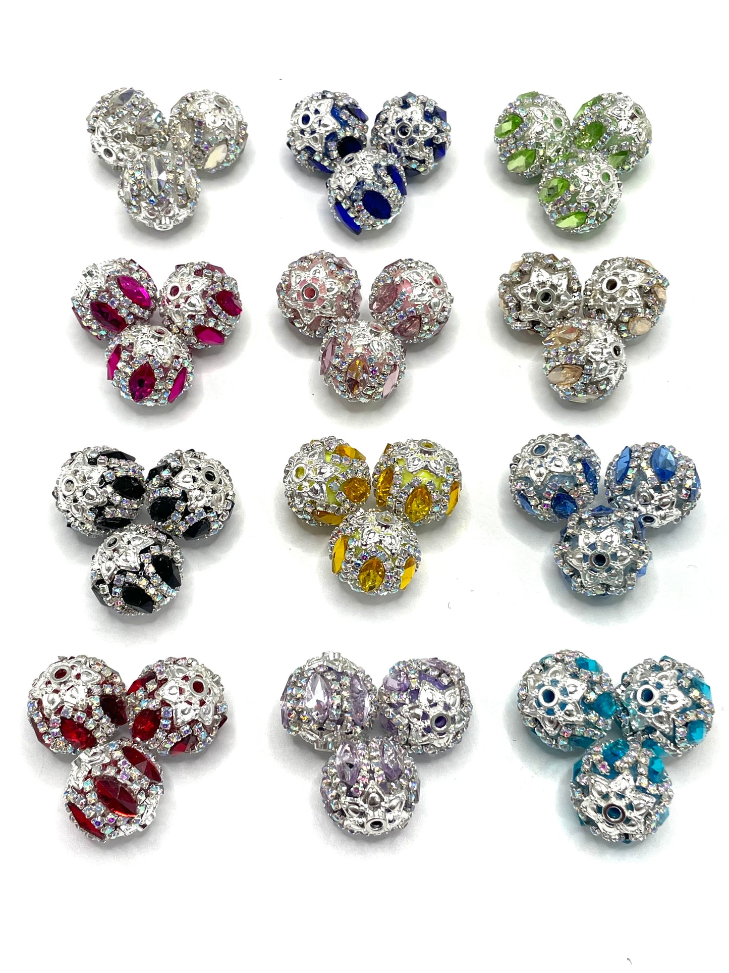 Fancy Beads Double chain Mirror glass Acrylic beads Metal Snowflakes spacer beads 18mm
