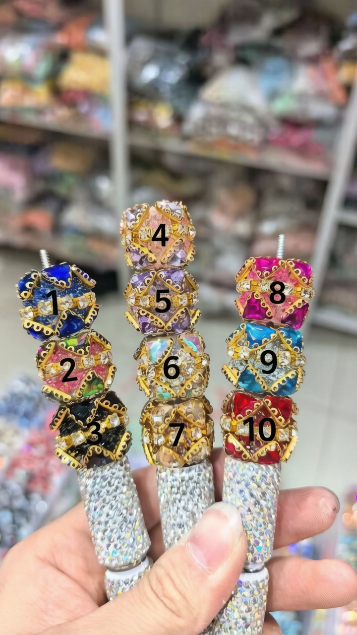 diy beaded beadable fancy beads ormaments golden gold color rhinestone chain and heart shaped colored crystal ,random mix