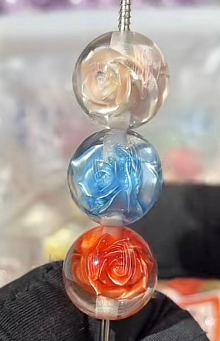 16mm acrylic resin beads with uv rose resin bead random mixed