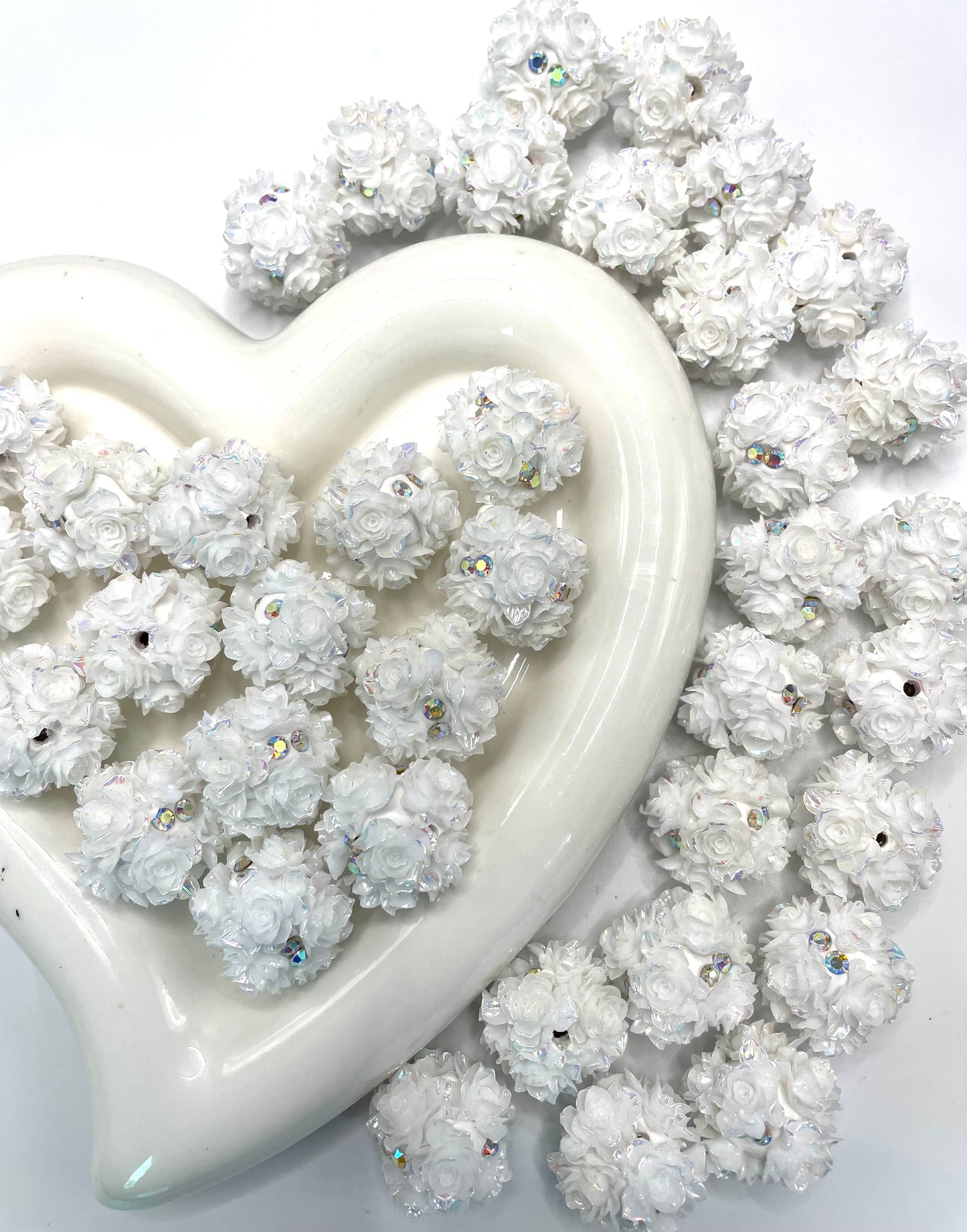 diy beads diy soft flower bead ornaments with rhinestone,colored ,random mix