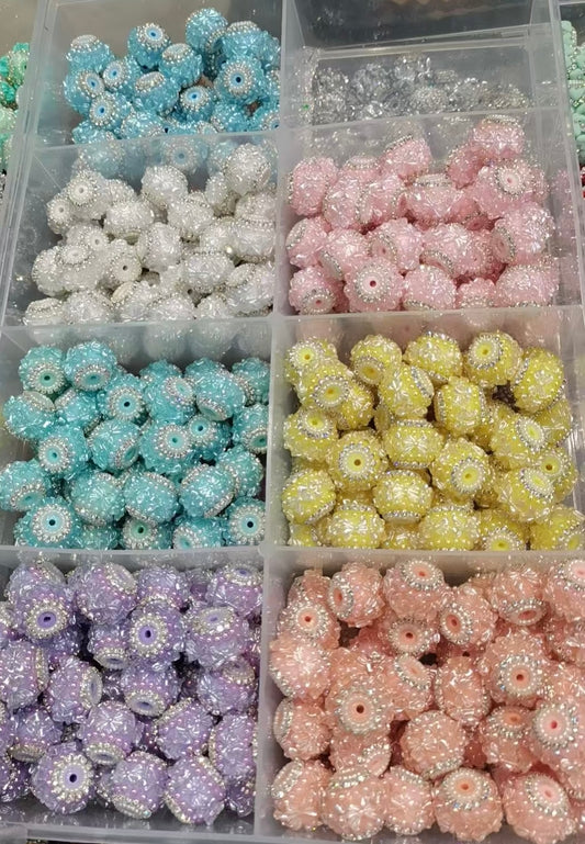 Beaded beadable pearly bow shiny bow fancy beads random mixed