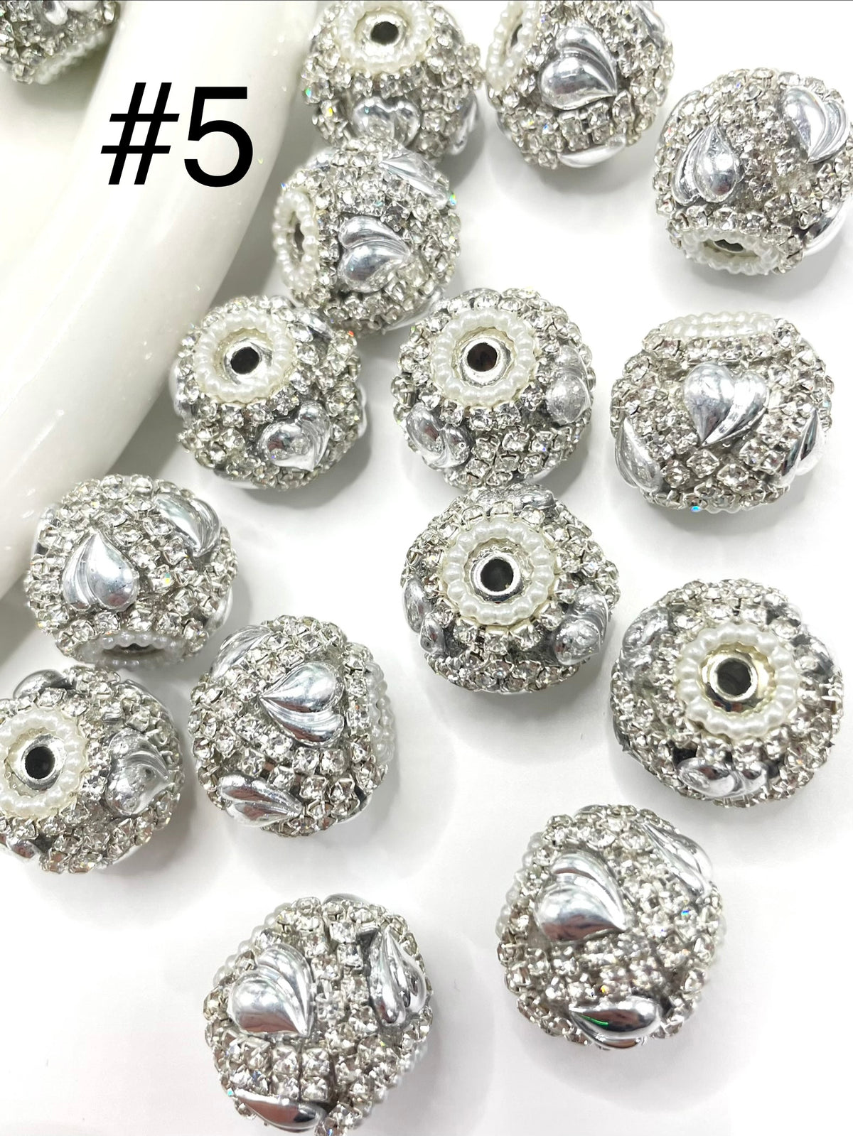 Fancy Beads Heart and Butterflies and bow ties and flowers Acrylic beads Silver series beads Rhinestone Chain Beads 18mm Random Mix
