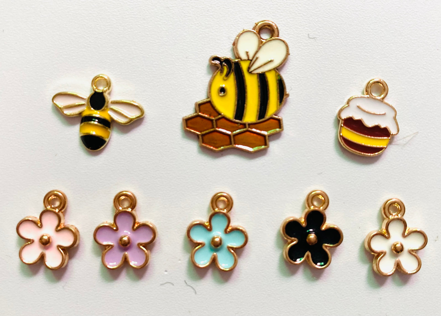 charm Pendant Metal alloy pendant Flower Bees Honey