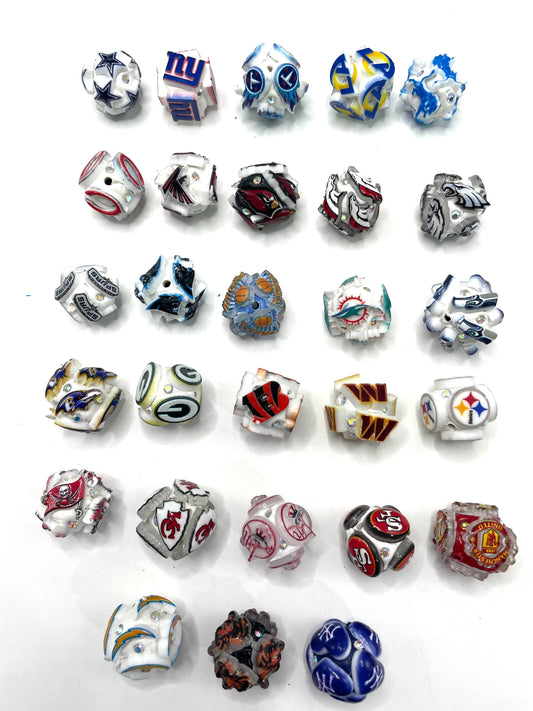 diy beaded beadable beady american sport teal football team beads