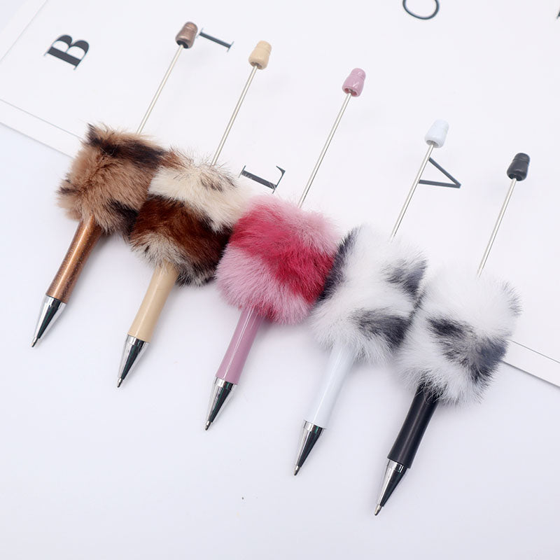 Colored Fluffy Furry Beadable Beaded pen (in the between )