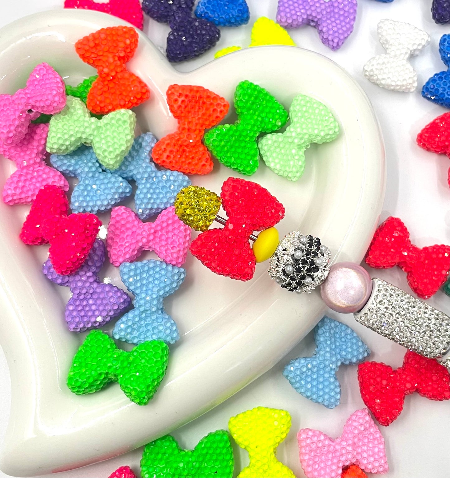 jelly Clay beads Neon Clay bow Clay DIY Bead Random Mix