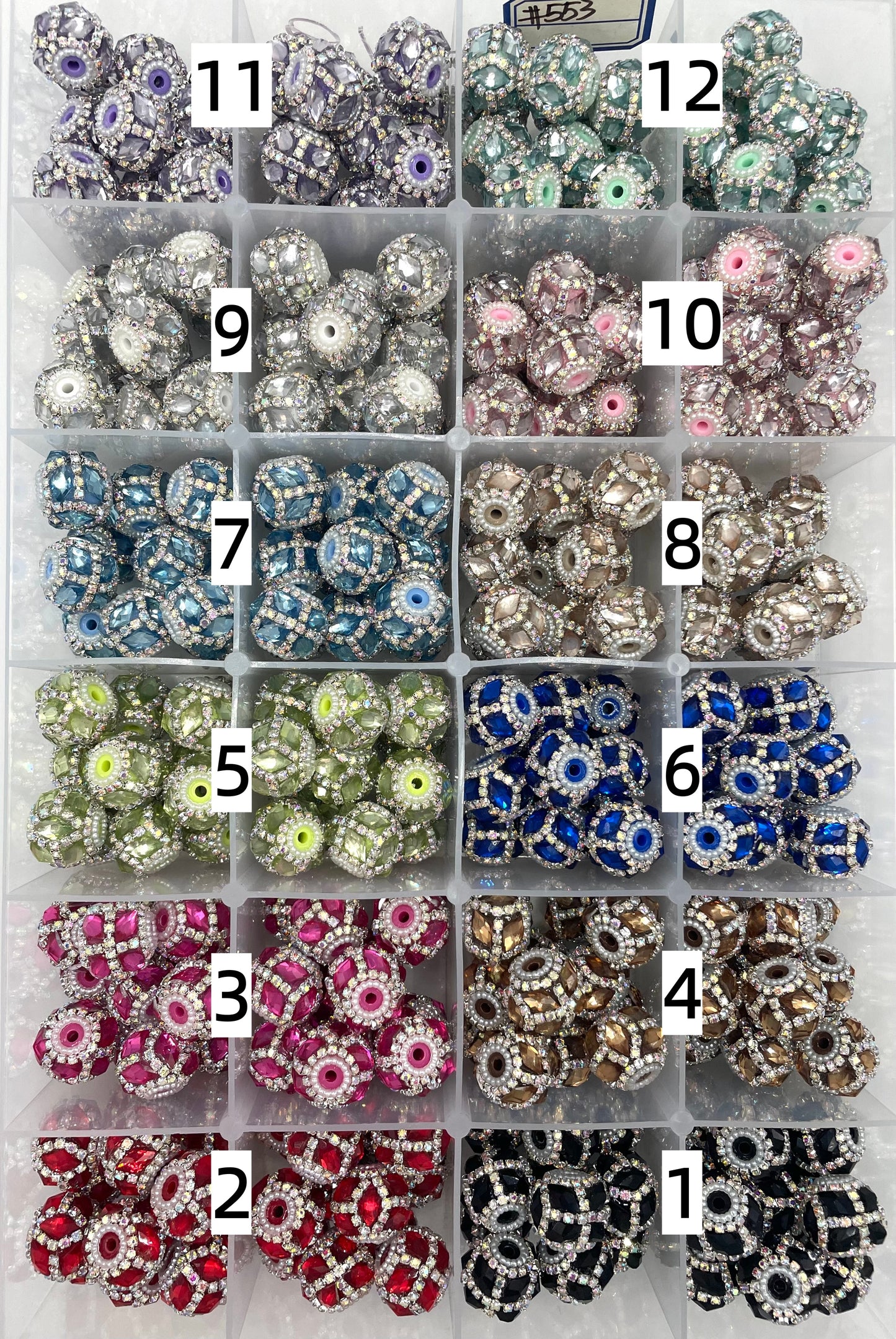 Fancy Beads Gemstone Rhinestone Chain Pearl gasket Spacers Acrylic beads Random Mix 18mm