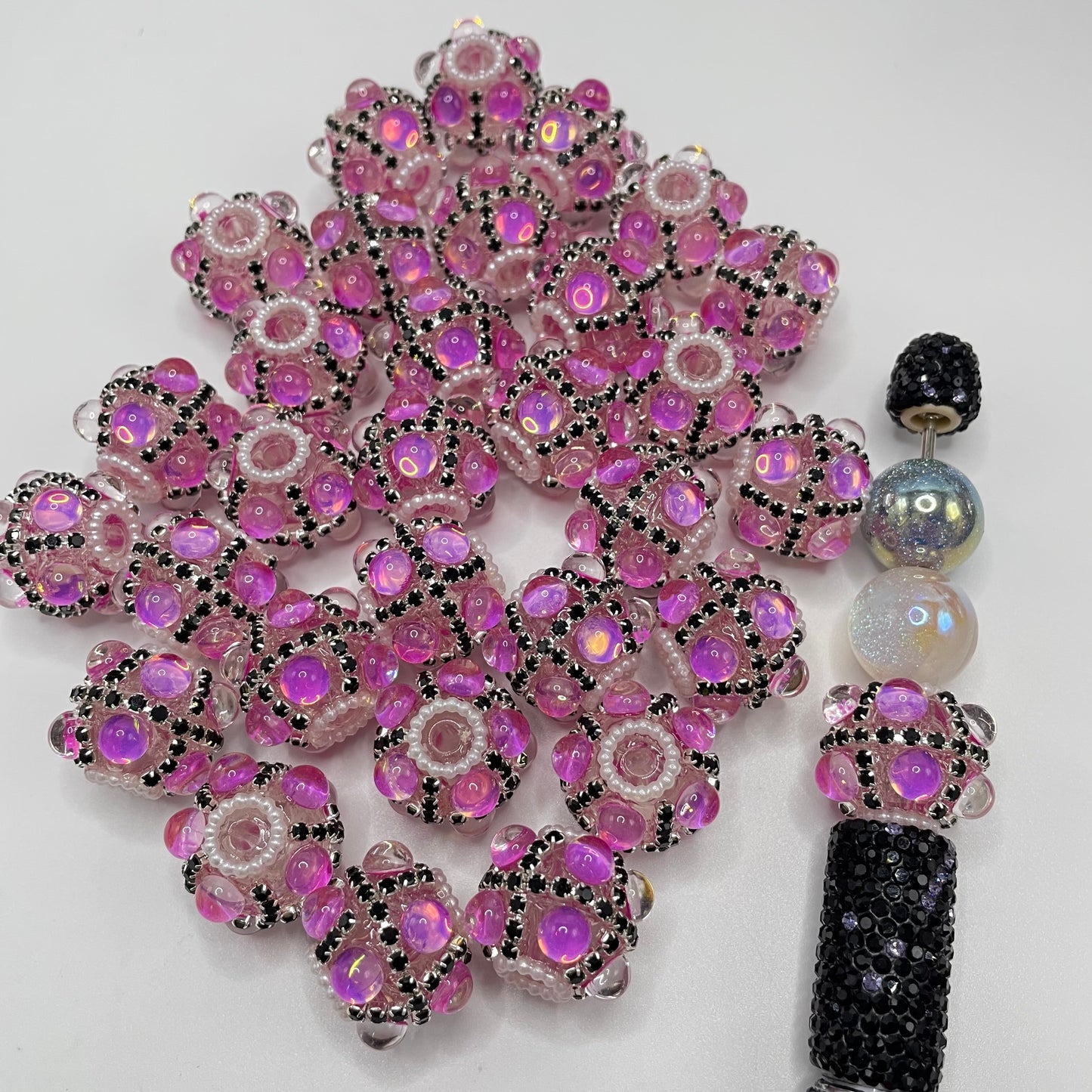 Bubble bead with chain fancy beads