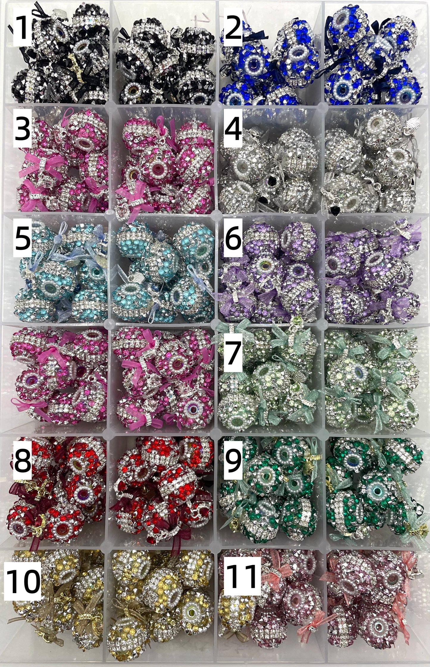 Beaded beadable Fancy bow bead Textile bow bead Random Mix