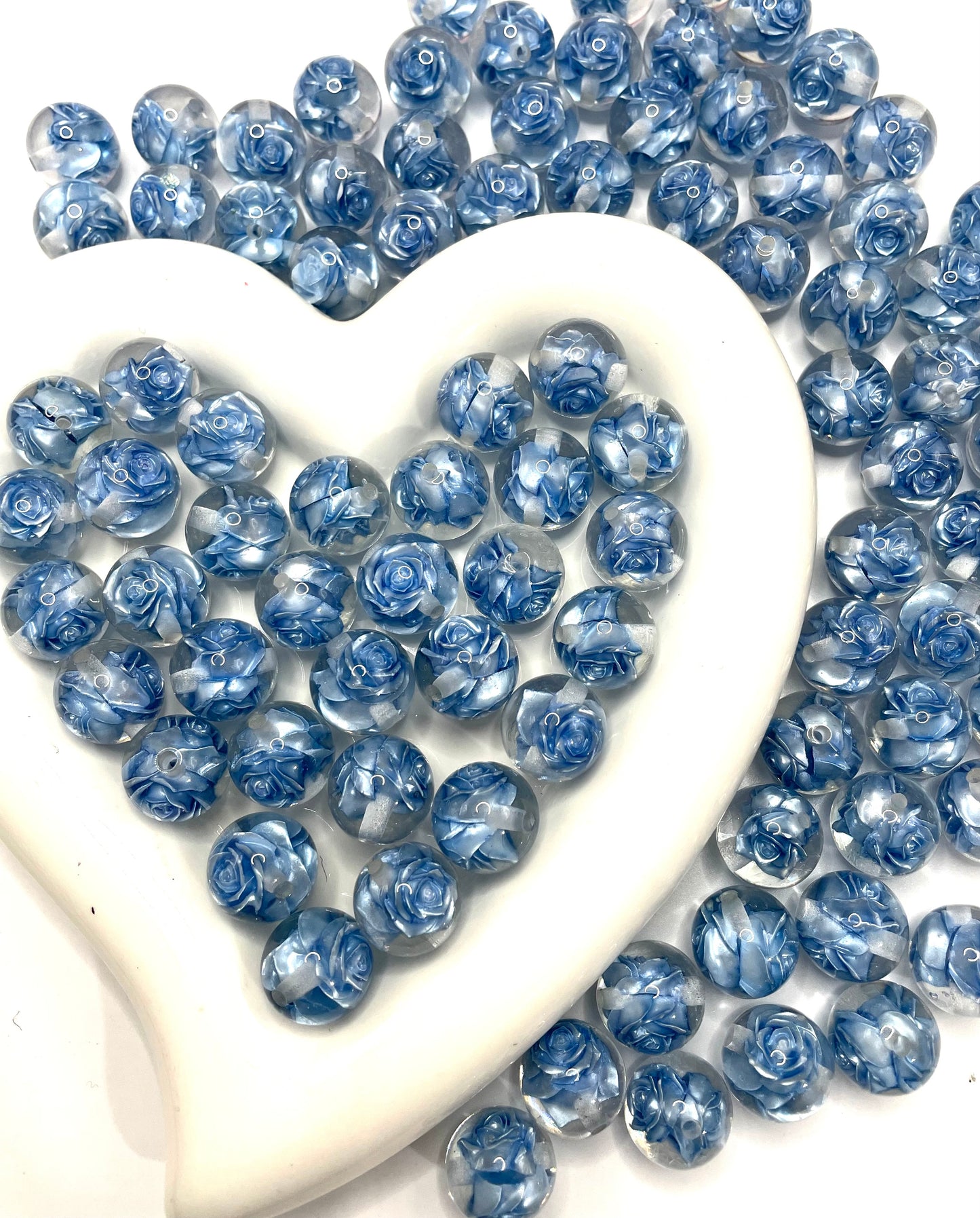 16mm acrylic resin beads with uv rose resin bead random mixed