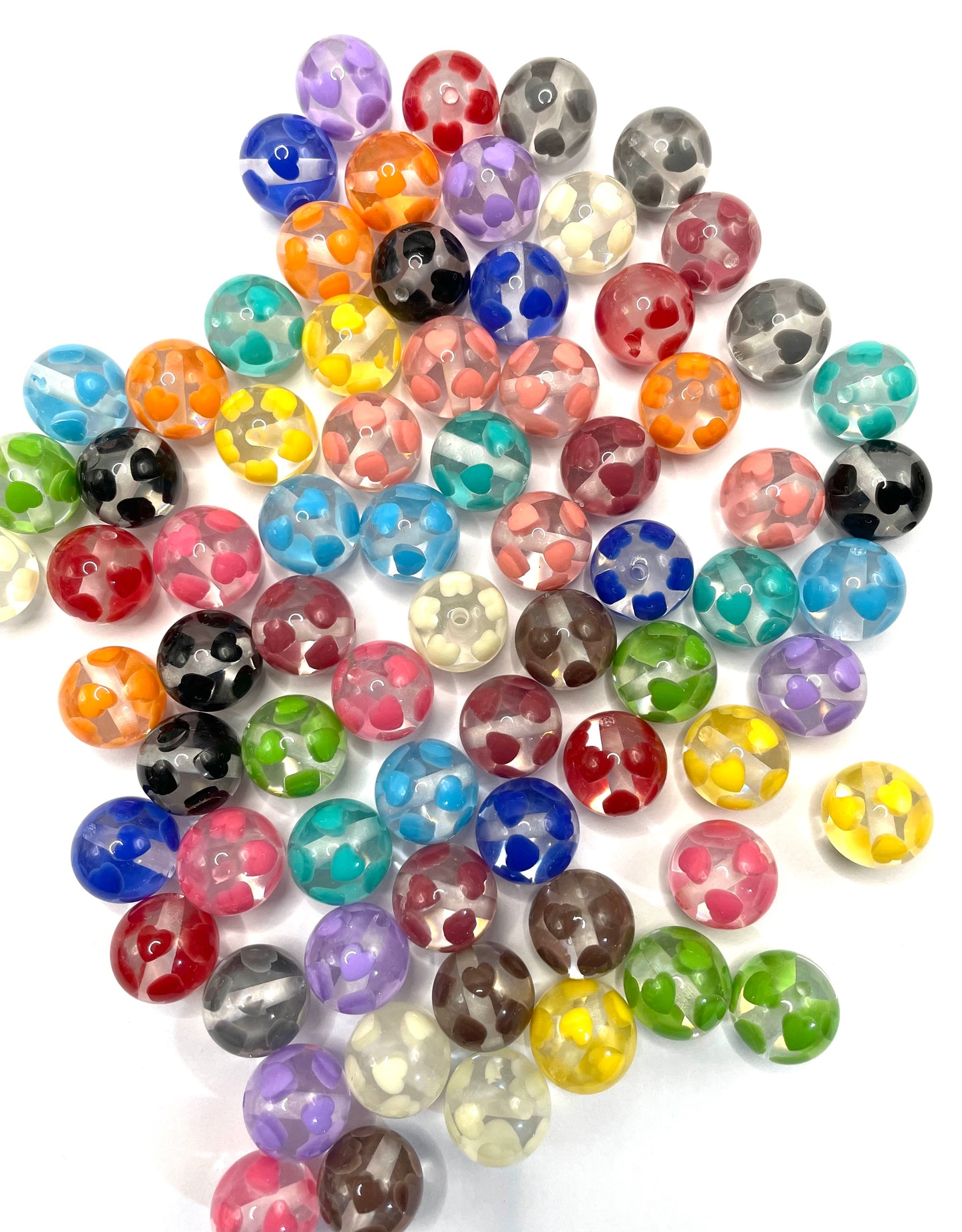 acrylic clear jelly bead transparent base bead colorful ,random mix 16mm