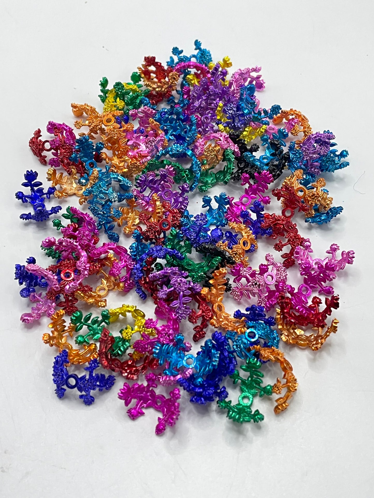 Rose bead cap metal bead cap colorful rose bead cap random mixed