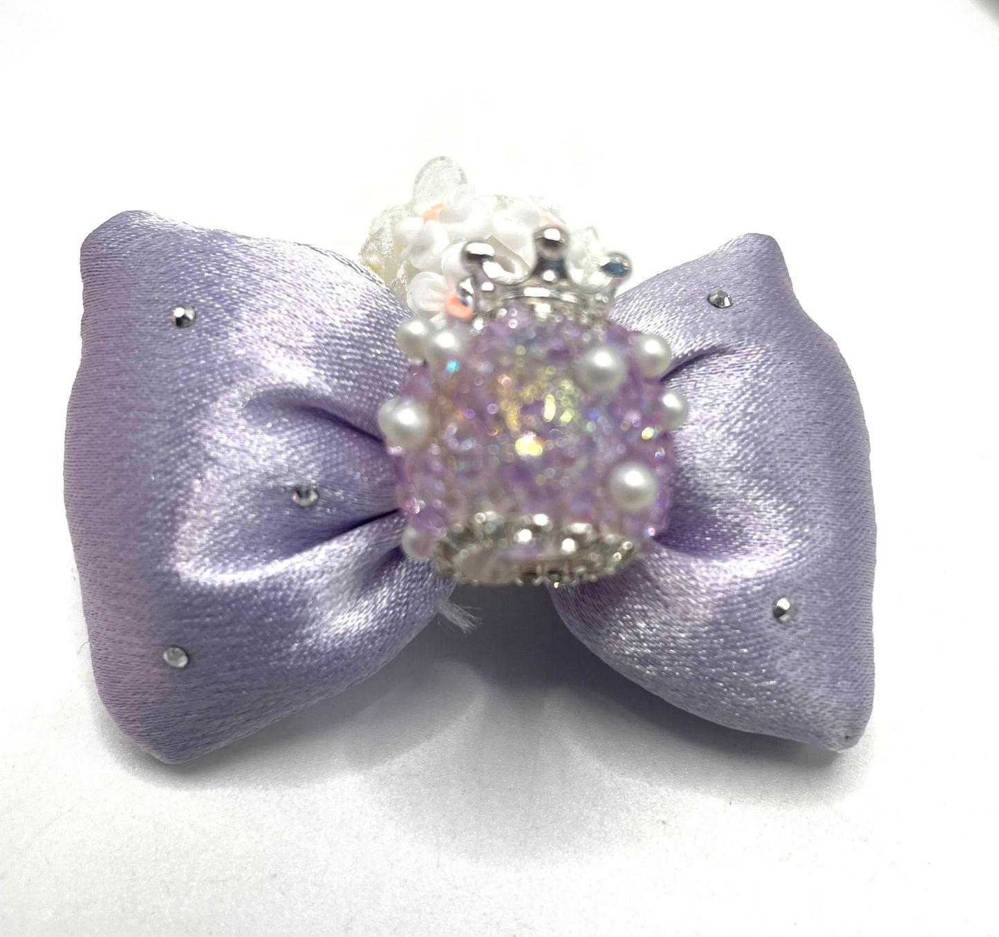 textile fabrica with crown bead fancy bead silk bow pillow fancy bead craft with crown organza silk finishing bow ,ornament with pearl and sugar stone, delicate handcraft ,randon mix color
