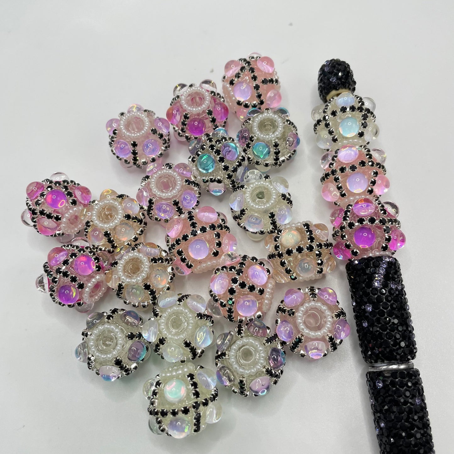 Bubble bead with chain fancy beads