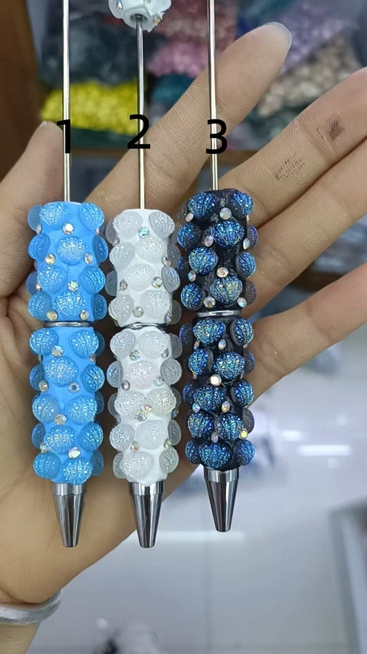 Clay bead stringing pen glitter seashell sea shell Rhinestone Random Mix