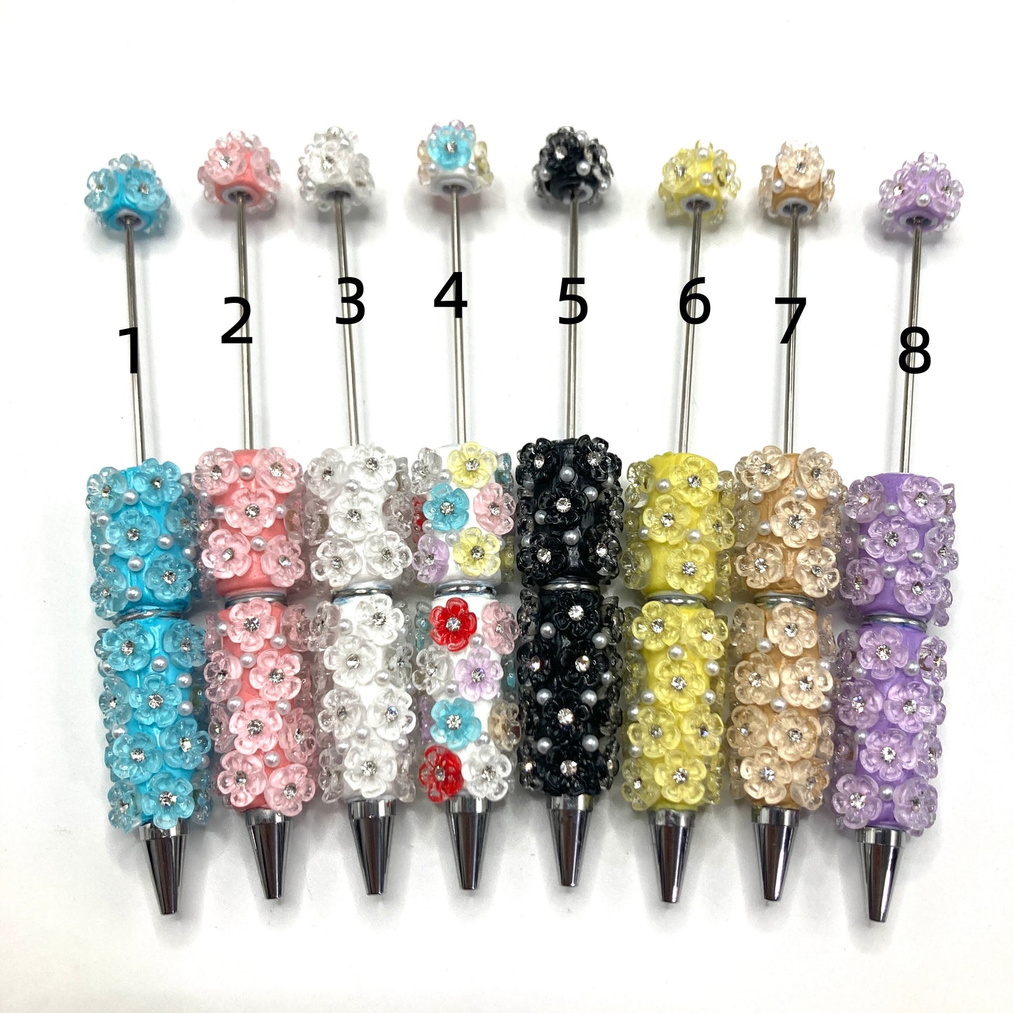 DIY Bead Pen Flower clay bead pen Colored flower pen Random Mix