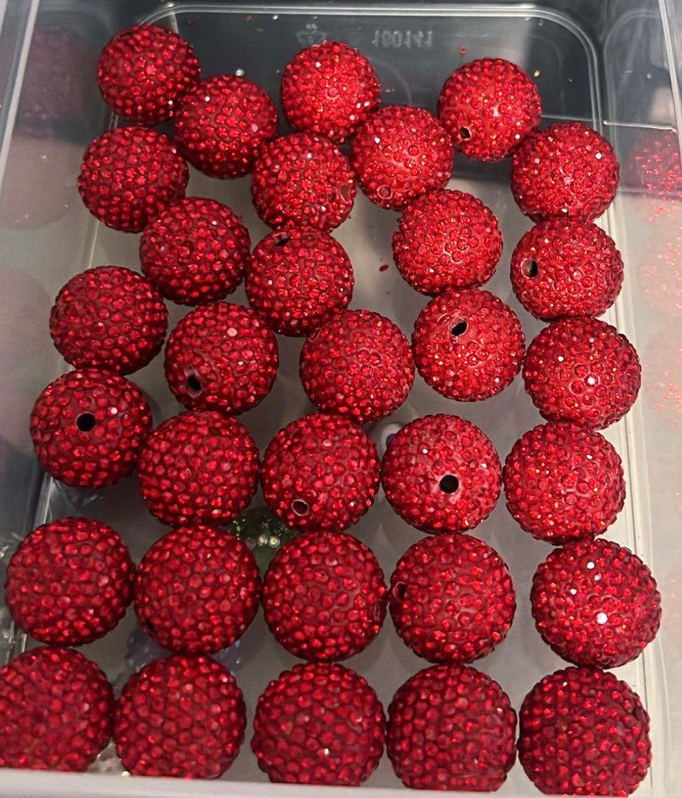 Clay Beads Colorful with Diversely Rhinestones,20mm