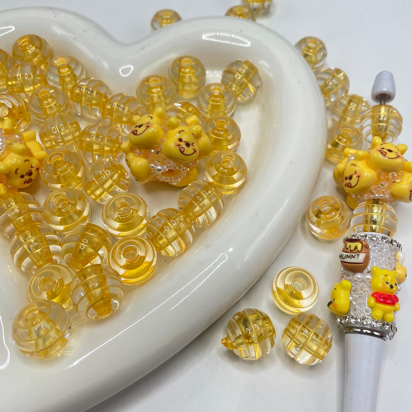 14mm acrylic beads honey beads honey pot beads