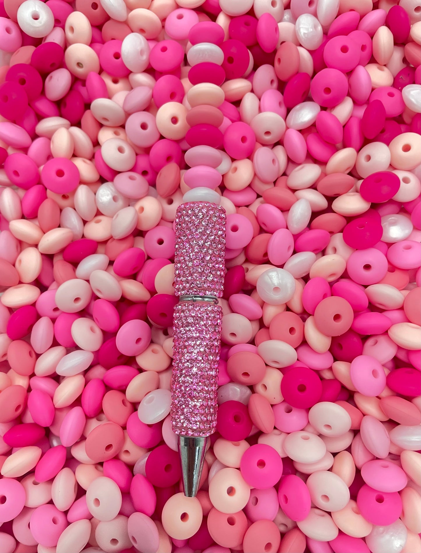 diy beaded beadable silicone Lentil Beads & Spacers,Random Mix,12mm pink color mix and Christmas color mix