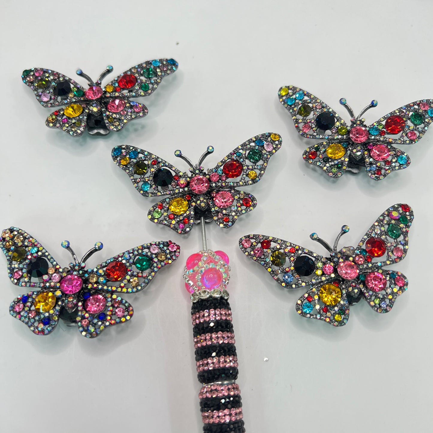 Butterfly fancy bead. Rhinestone butterfly