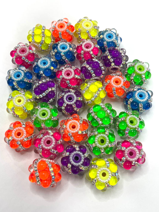 Fancy Beads Acrylic Bubble Pearl gasket Chain Pearl Random Mix 21mm