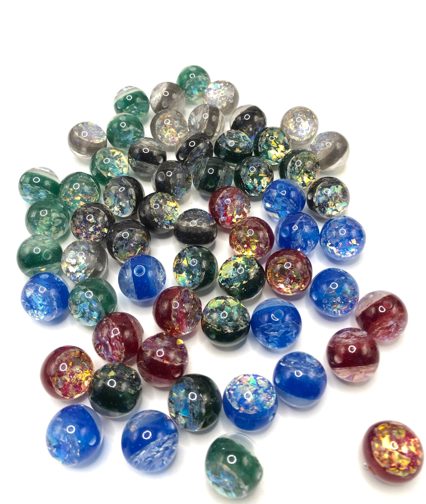 Acrylic bead foil gold beads shell bead 16mm random mixed
