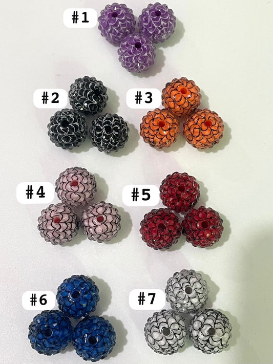 halloween beads jelly rhineston spider web beads 16mm