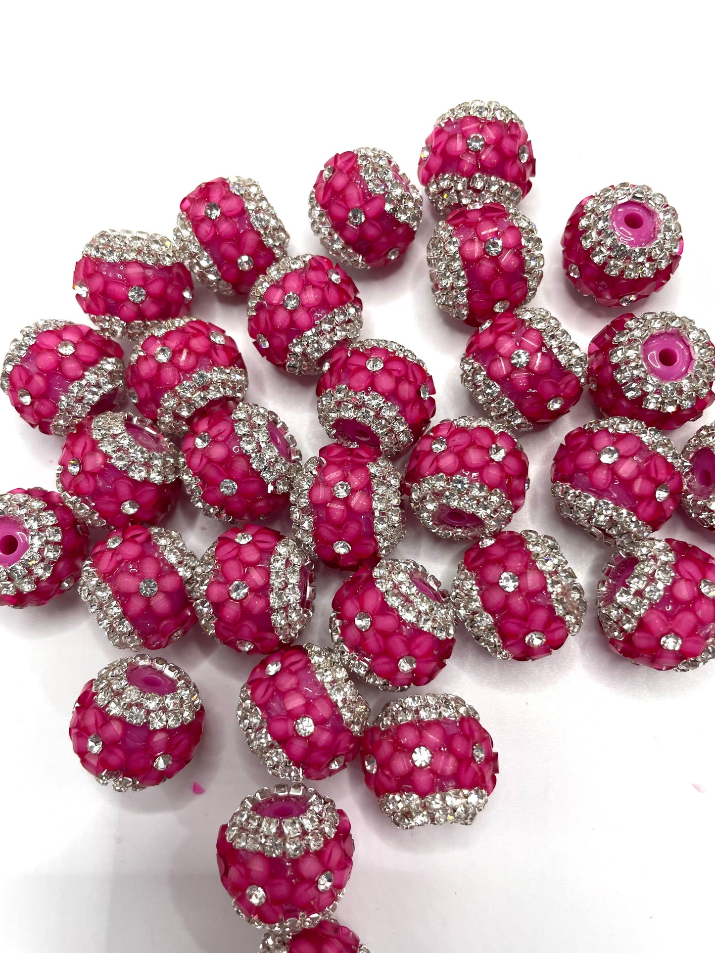 Neon Beaded beads Chain 3D flowers Bright colors Random Mix 16mm