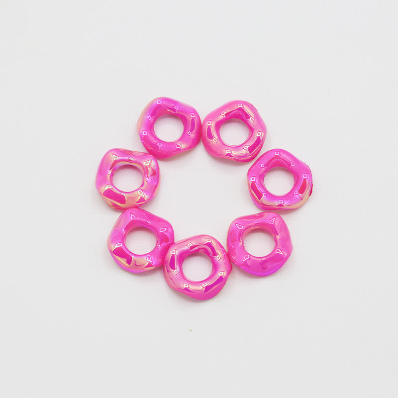 glossy solid color neon uv wavy spacer wave spacer plastic UV color neon uv color mix 15mm