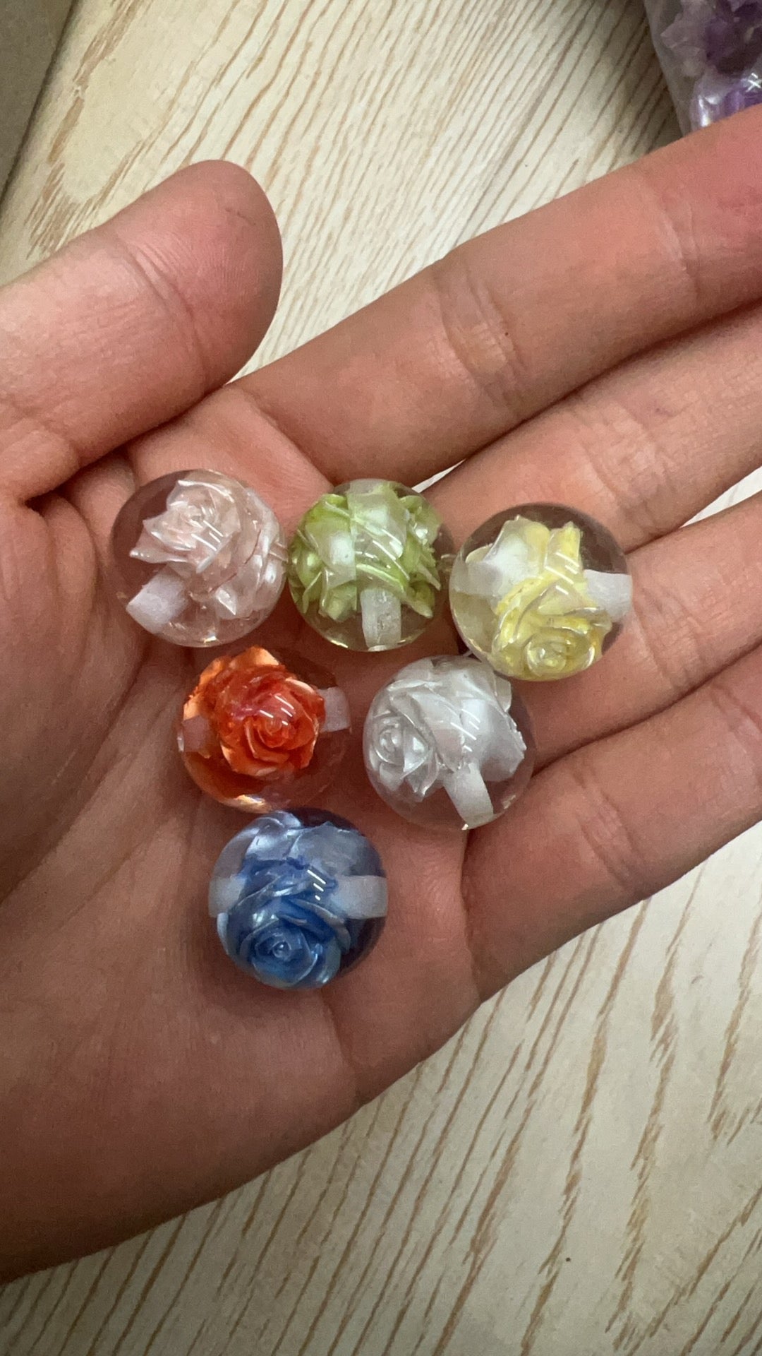 16mm acrylic resin beads with uv rose resin bead random mixed